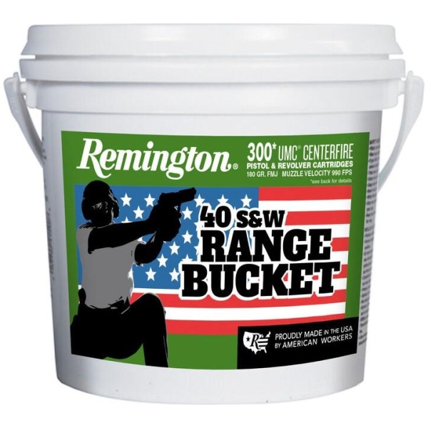 Remington UMC Range Bucket Handgun Ammunition .40 S&W 180 gr FMJ 990 fps 300/ct