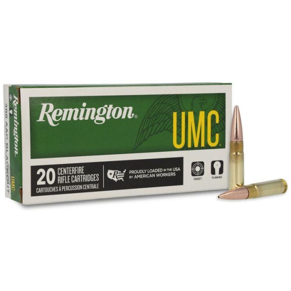 Remington UMC Rifle Ammunition .300 AAC Blackout 150gr FMJ 1905 fps 20/ct