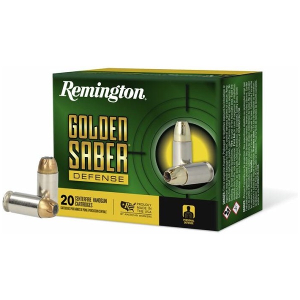 Remington Golden Saber Defense Ammunition .45 Auto 185gr BJHP 1015 fps 20/ct