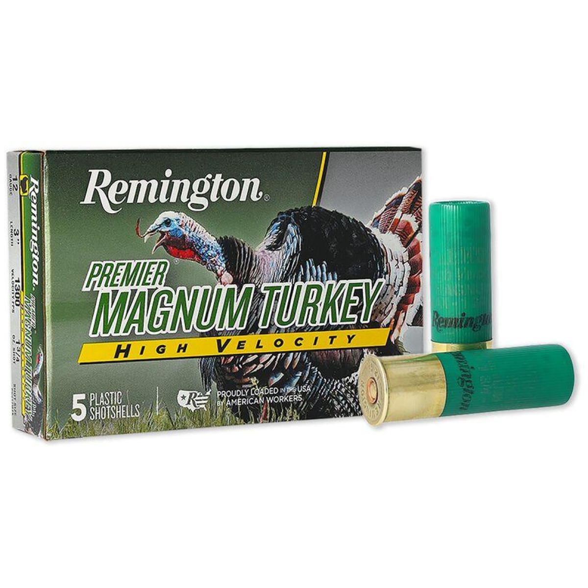 Remington premier magnum turkey hv shotshells 12ga 3" 1-3/4oz 1300 fps #5 5/ct - image 1