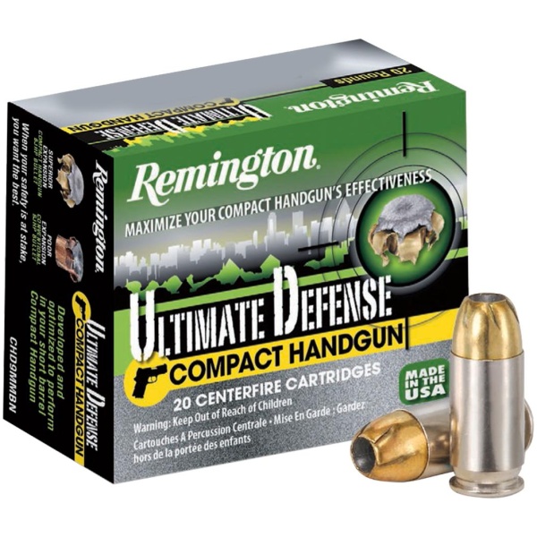 Remington Ultimate Defense Compact Handgun Ammunition .45 ACP 230 gr BJHP 725 fps 20/ct