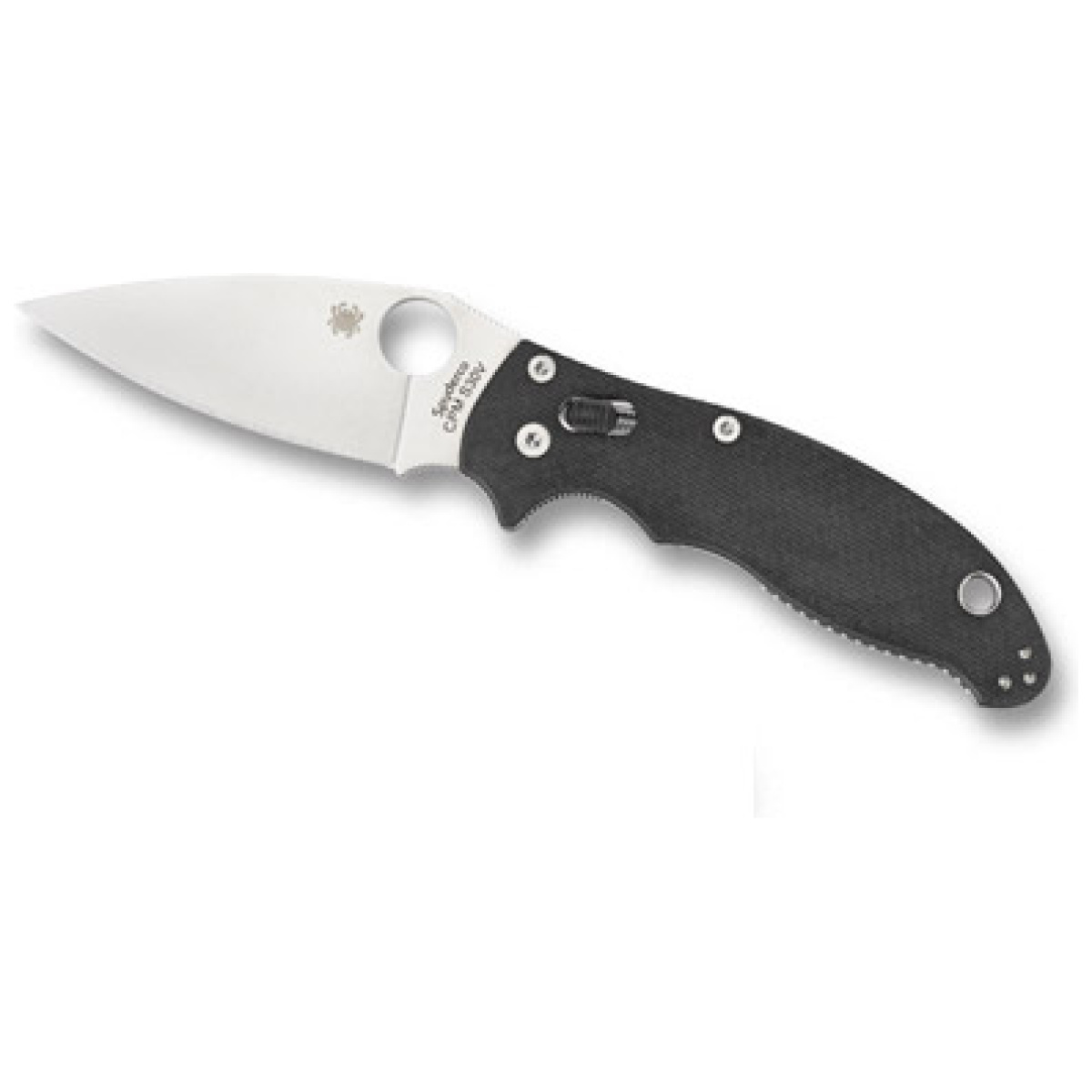 Spyc101gp2_1. Jpg - spyderco manix 2 black g10 plainedge - spyc101gp2 1