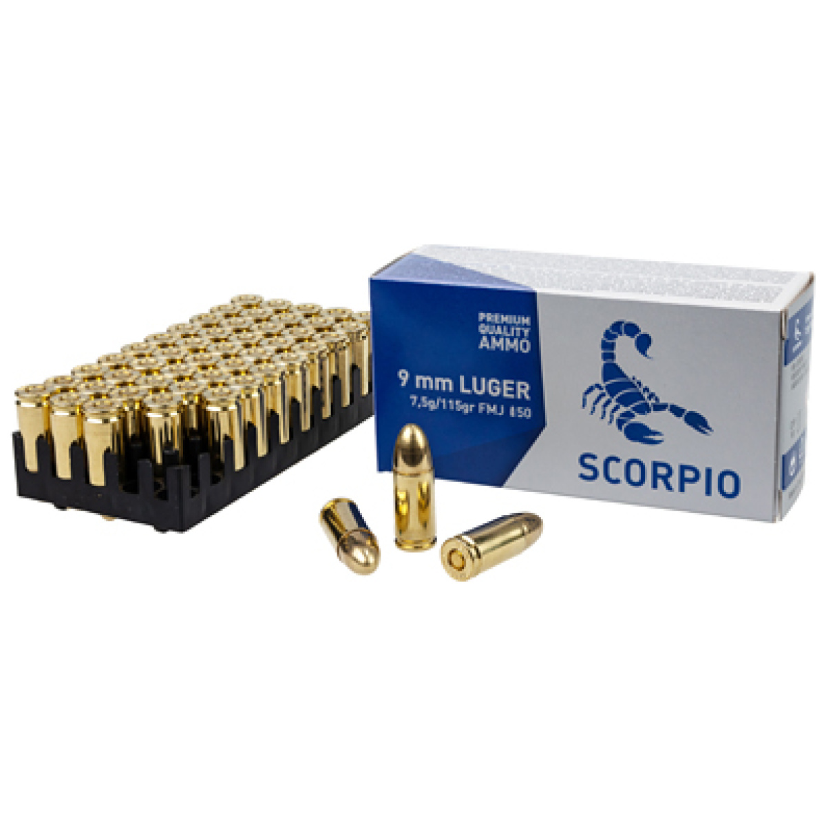 Stvs9mm115f_1. Jpg - scorpio ammo 9mm 115gr fmj 50/1000 - stvs9mm115f 1