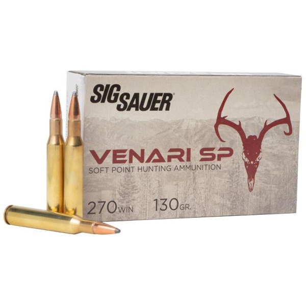 Sig Sauer Venari SP Rifle Ammunition .270 Win 130gr SP 2846 fps 20/ct