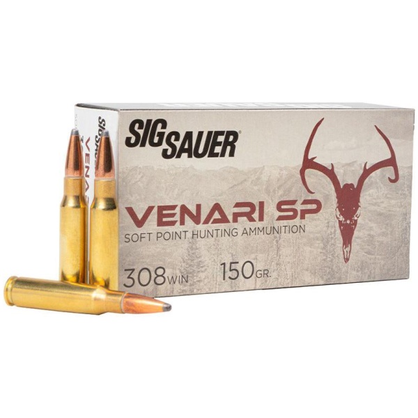 Sig Sauer Venari SP Rifle Ammunition .308 Win 150gr SP 2900 fps 20/ct