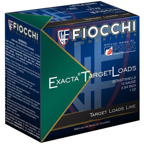 Fiocchi Little Rino Exacta Target 12ga 2-3/4" 1 oz 1250 fps #7.5 25/ct