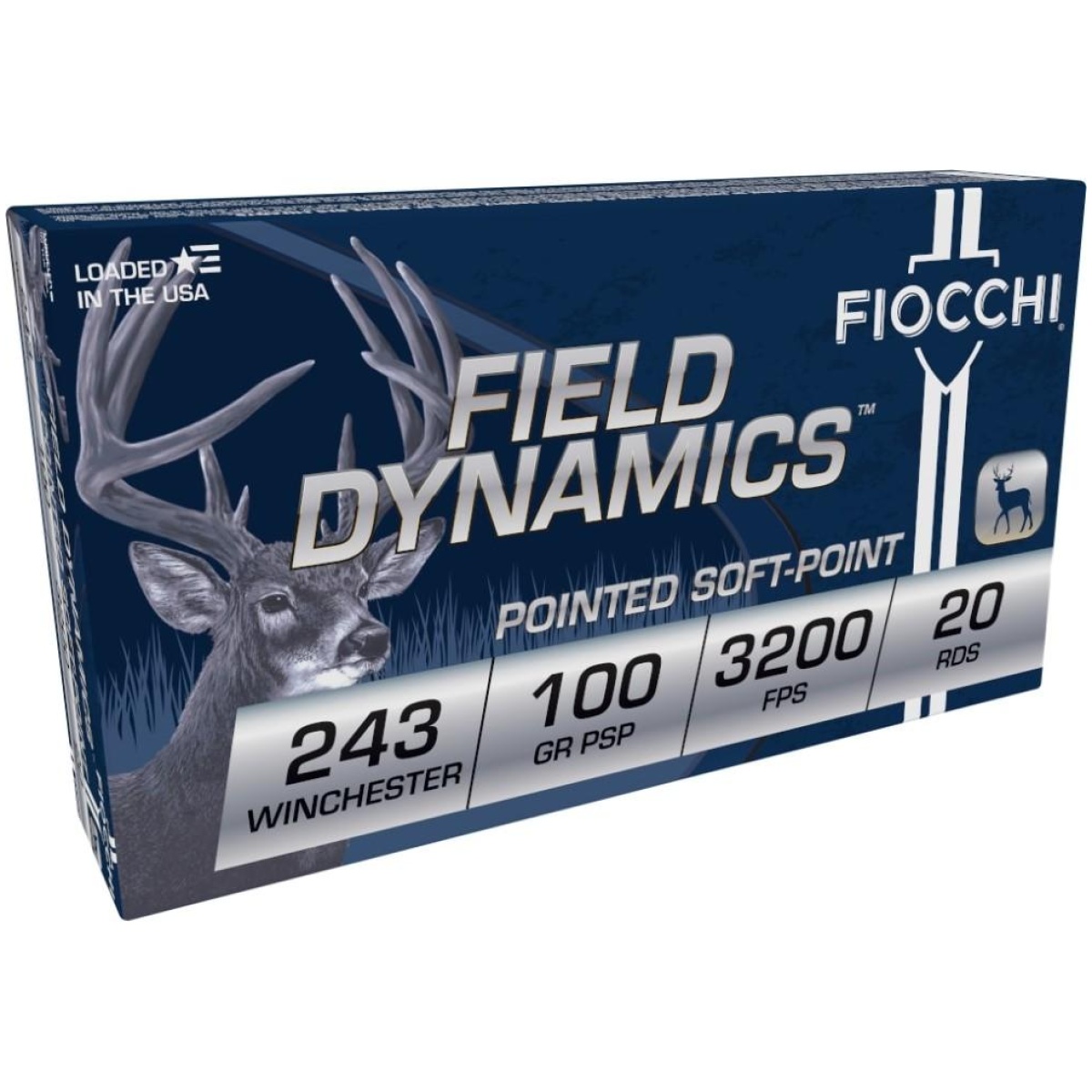 Fiocchi field dynamics rifle ammunition. 243 win 100 gr psp 3200 fps 20/ct - image 1