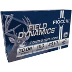 Fiocchi Field Dynamics Rifle Ammunition .30-06 Sprg 150 gr PSP 2910 fps 20/ct