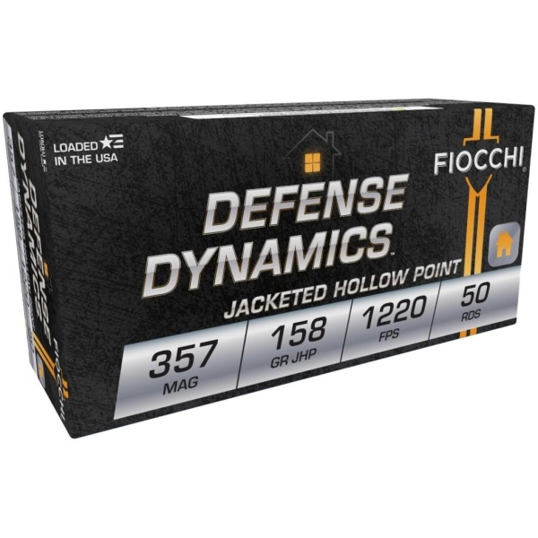 Fiocchi Pistol Shooting Dynamics Handgun Ammunition .357 Mag 158 gr JHP 1220 fps 50/box