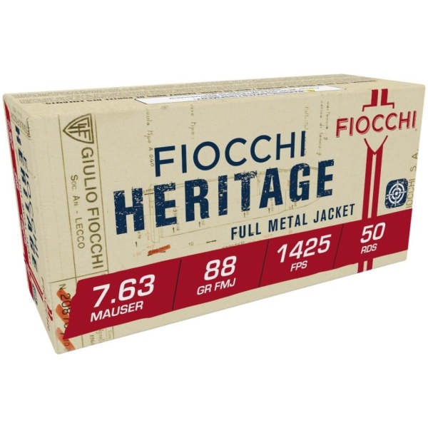 Fiocchi Pistol Shooting Dynamics Handgun Ammunition 7.63x25 Mauser 88 gr FMJ 1425 fps 50/box