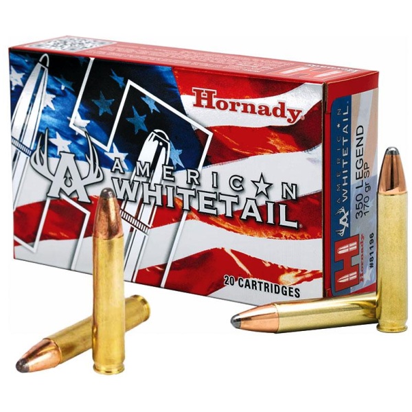 Hornady American Whitetail Rifle Ammunition .350 Legend 170gr SP  2200 fps 20/ct
