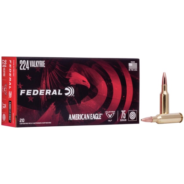 American Eagle Rifle Ammunition .224 Valkyrie 75gr 3000 fps TMJ 20/ct