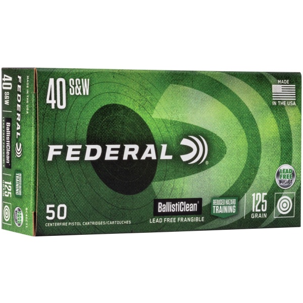 Federal Ballisticlean Frangible Handgun Ammuntion .40 S&W 125gr RHT 1300 fps 50/ct
