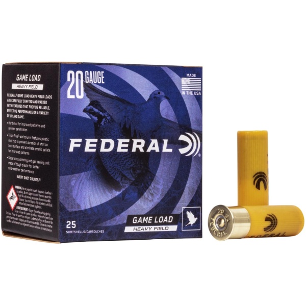 Federal Game-Shok Heavy Field Load 20 ga 2 3/4" 2 1/2 dr 1 oz #6 1165 fps - 25/box