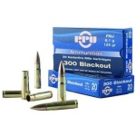 PPU Standard Rifle Ammunition .300 AAC Blackout 125 gr FMJ 1340 fps 20/ct