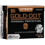 Speer Gold Dot Handgun Ammunition .380 ACP 90 gr HP 1040 fps 20/ct
