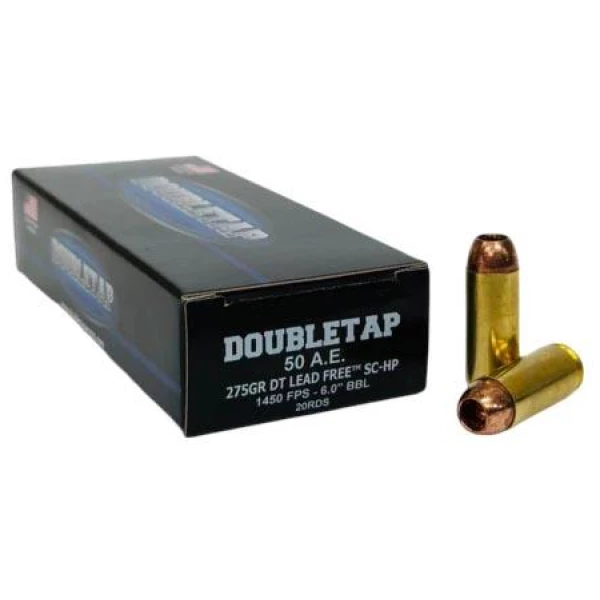 Double Tap DT Lead Free Handgun Ammunition .50 AE 275gr SC-HP 1450 fps 20/ct