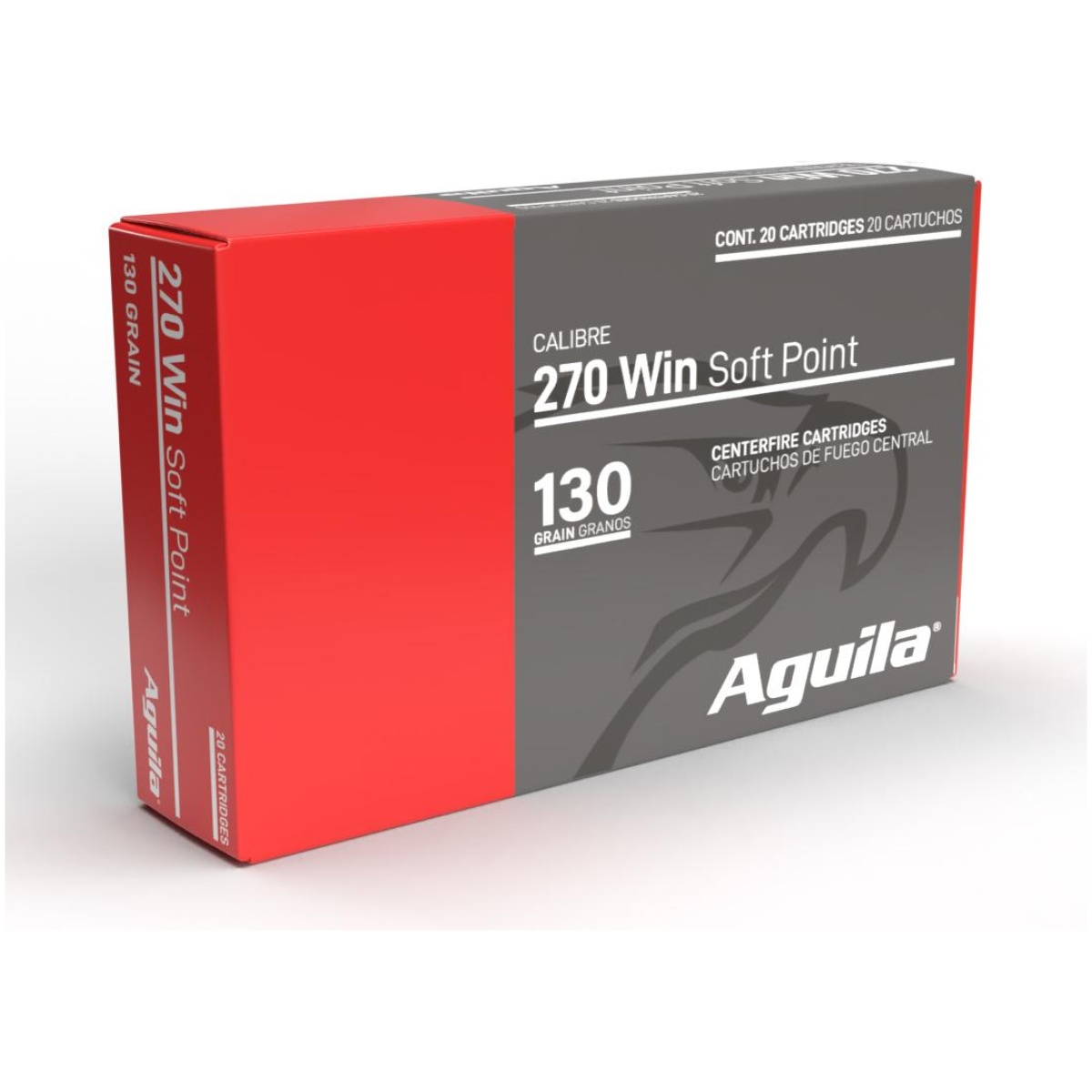 Aguila rifle ammunition 270 win 130gr sp 3050 fps 20/ct - image 1