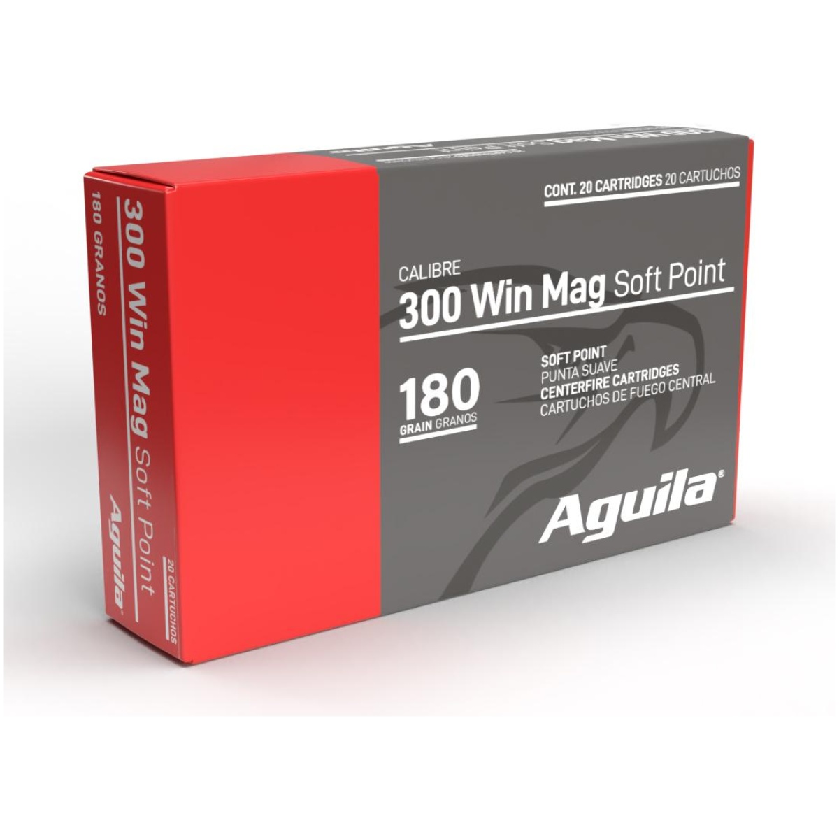 Aguila rifle ammunition 300 win mag 180gr sp 2950 fps 20/ct - image 1