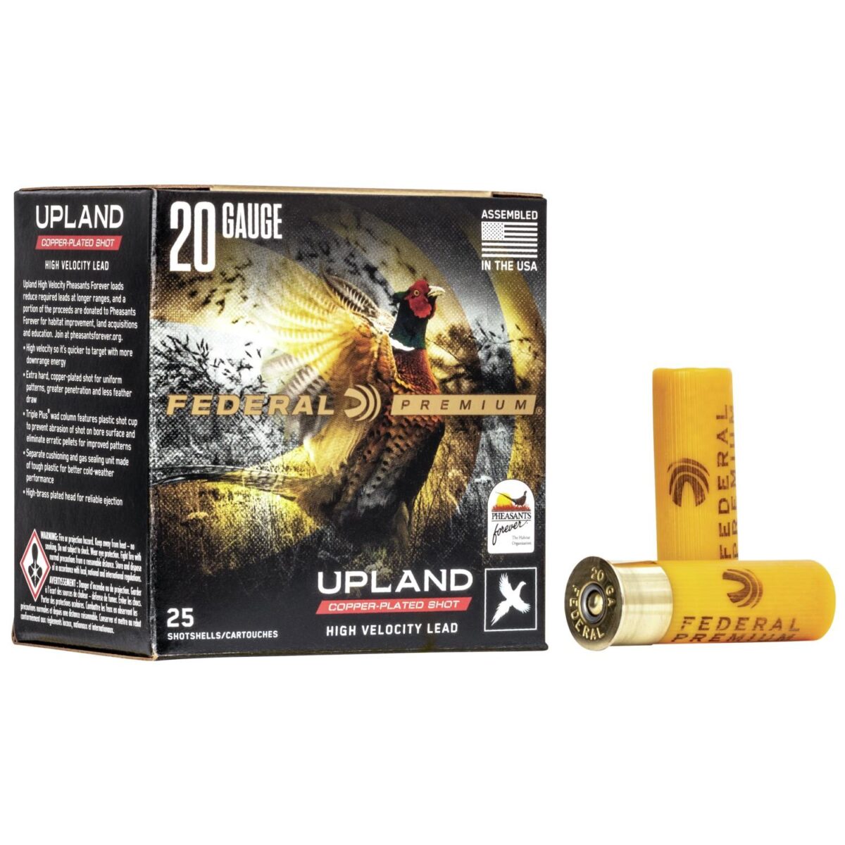 Fapf2047_1. Jpg - federal premium wing-shok pheasants forever high velocity - 20ga 2-3/4" 1oz. #7. 5-shot 25/box - fapf2047 1