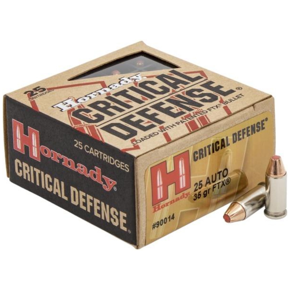 Hornady critical handgun ammunition. 25 auto 35 gr ftx 900 fps 25/ct - image 1