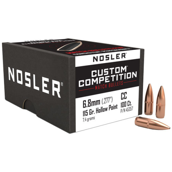 NOSLER BULLETS 6.8MM .277 - 115GR HP-BT CUSTOM COMP. 100CT