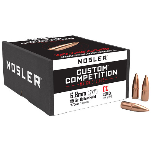 NOSLER BULLETS 6.8MM .277 - 115GR HP-BT CUSTOM COMP. 250CT