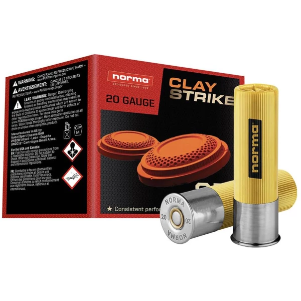 Norma CLAYSTRIKE Shotshells 20ga 2-3/4" 7/8oz 1250 fps #8 25/ct