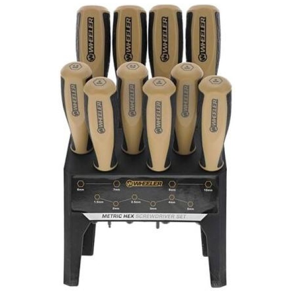 Wheeler Metric Hex Benchtop Screwdriver Set 10/ct