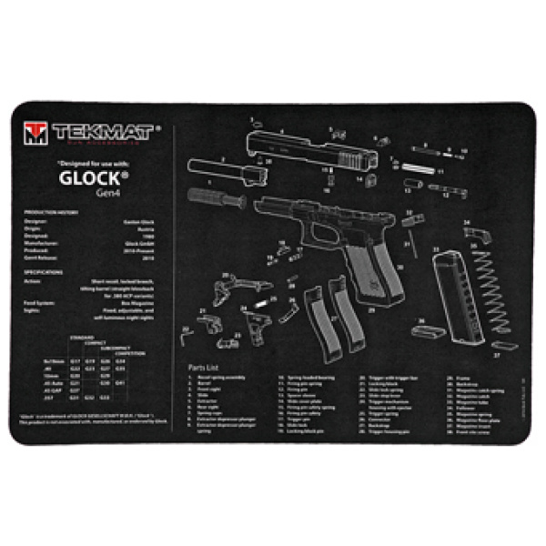 TEKMAT PISTOL MAT FOR GLK GEN 4 BLK