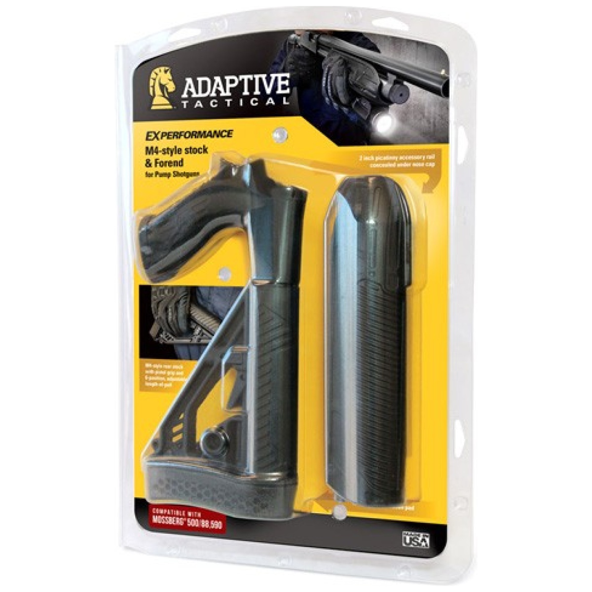 Adaptive tactical forearm/stk - mberg 500/590/88 12ga black - image 2