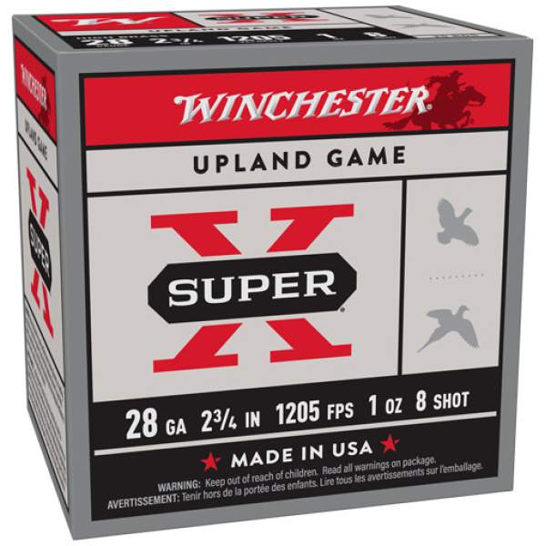 WINCHESTER SUPER-X 28GA 2.75" - 1OZ #8 1205FPS 25RD 10BX/CS