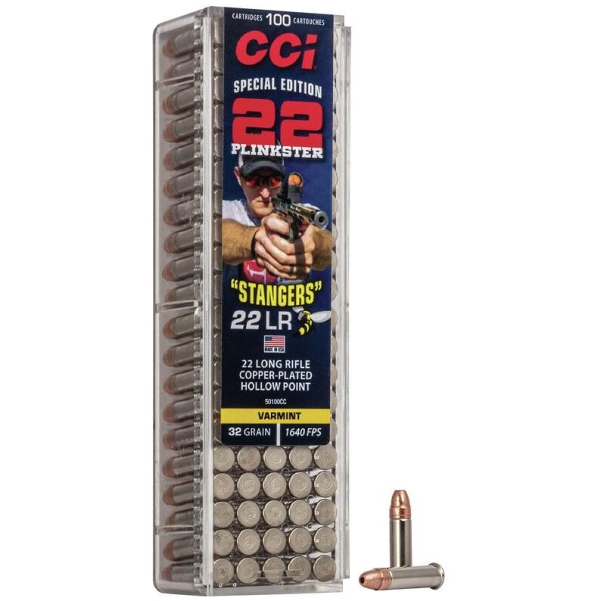 Cc50100cc_1. Jpg - cci stangers rimfire ammunition. 22lr 32 gr cphp 1640 fps 100/ct - cc50100cc 1