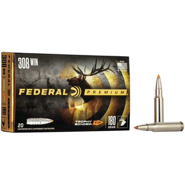 Federal Premium Vital-Shok Rifle Ammunition .308 Win 180 gr TBT 2620 fps - 20/box