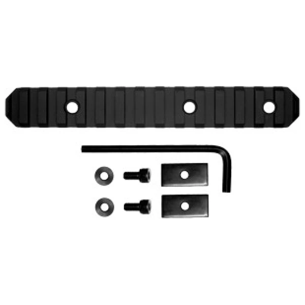 GROVTEC RAIL SECTION STOCK AR - 6" 15 SLOT ALUMINUM BLACK