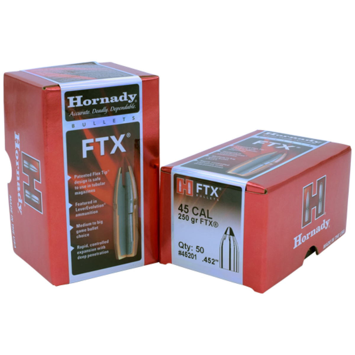 Hornady bullets 45 cal. 452 - 250gr ftx 50ct 25bx/cs - image 2