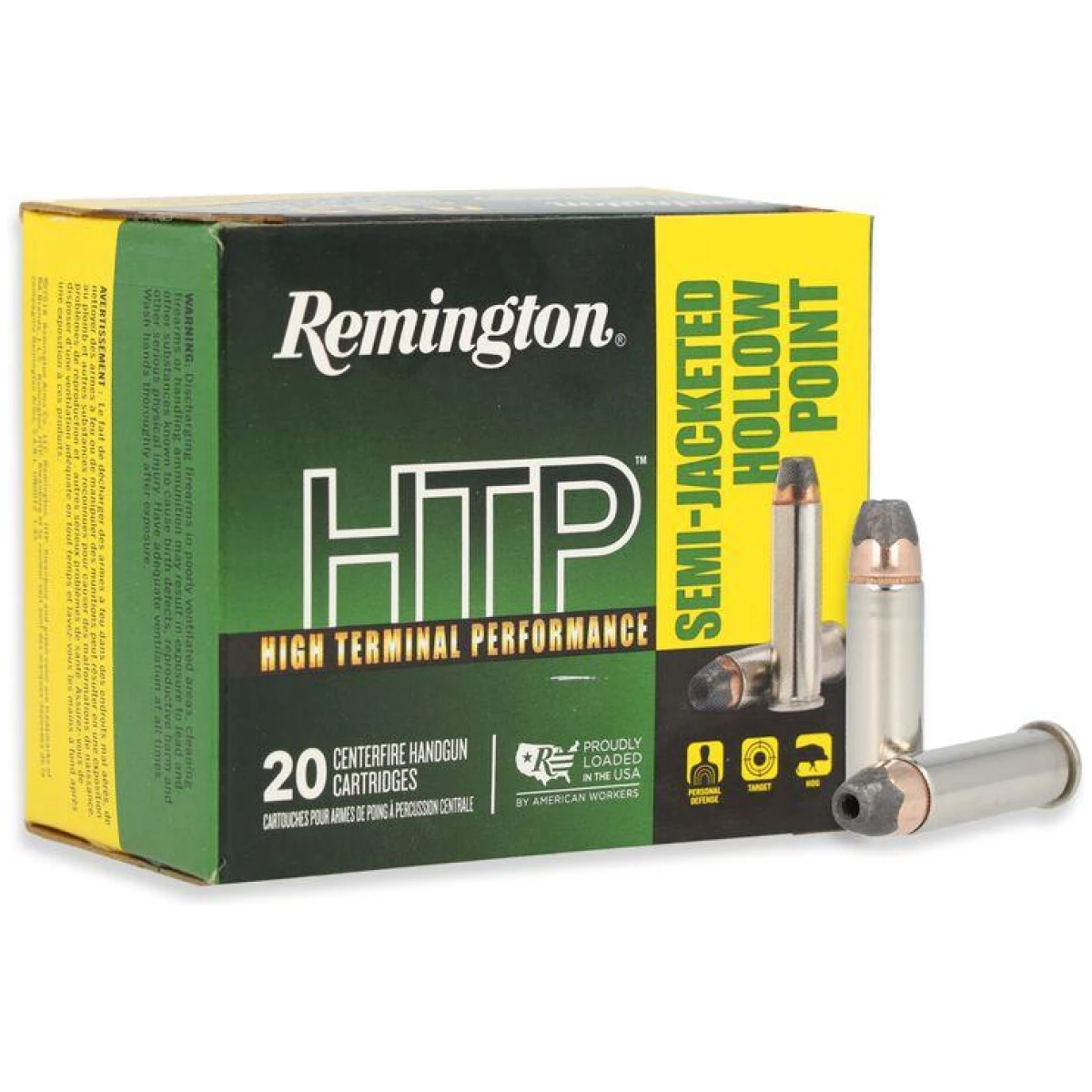 Remington htp handgun ammunition. 38 spl(+p) 110gr sjhp 995 fps 20/rd - image 1
