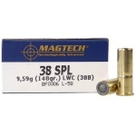MagTech Handgun Ammunition .38 Spl 148 gr LWC 710 fps 50/box