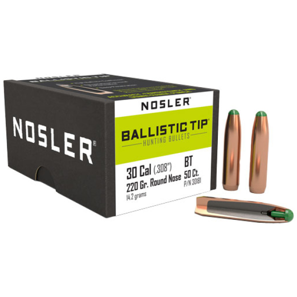 NOSLER BULLETS 30 CAL .308 - 220GR BALLISTIC TIP 50CT