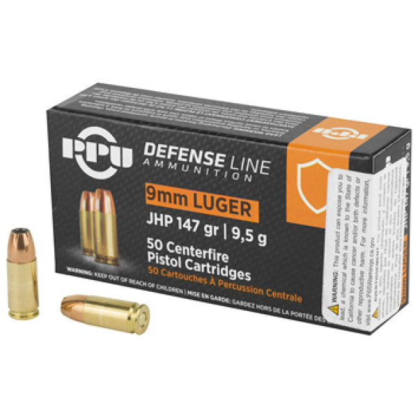 PPU 9MM JHP 147GR 50/1000