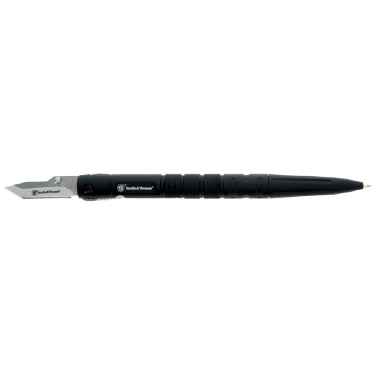 1117236. Jpg - s&w folding pen knife 1. 6" bld - 7. 6" long aluminum black - 1117236