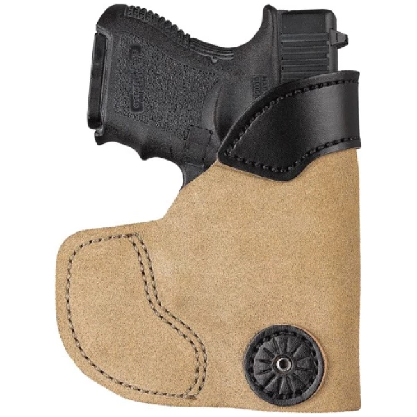 DESANTIS POCKET TUK HOLSTR RH - IWB/POCKET LTHER J FRAME SUEDE
