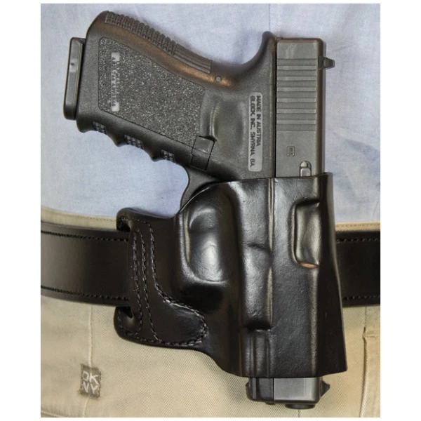 DESANTIS E-GAT SLIDE HOLSTER - OWB RH LEATHER S/A HELLCAT BLK