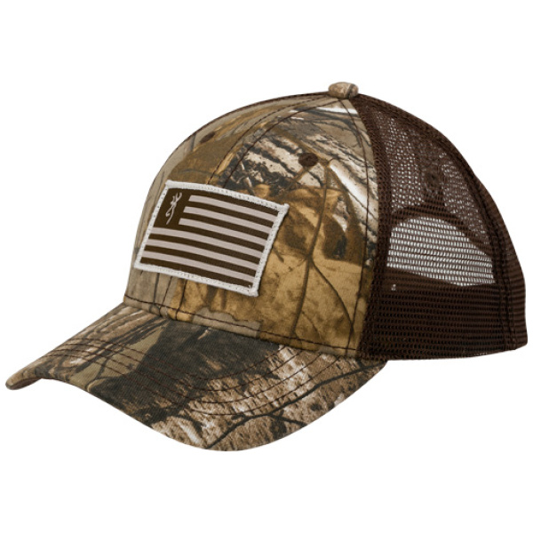 BROWNING CAP PATRIOT FLAG/BUCK - MARK PATCH REALTREE XTRA ADJ