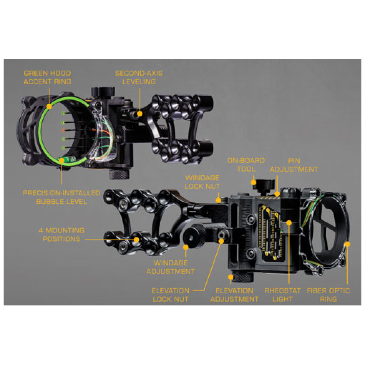 Trophy ridge bow sight fix 5 - 5-pin. 019 rh black - image 1