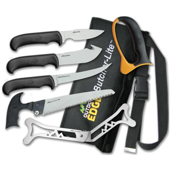 OUTDOOR EDGE BUTCHER LITE 8-PC - ROLL-PAK GAME PROCESSING KIT