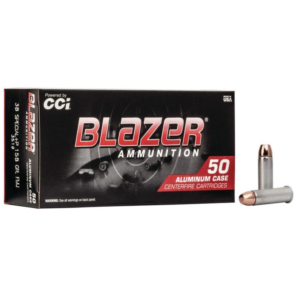 Cci blazer aluminum handgun ammunition. 38 spl (+p) 125 gr jhp 945 fps 50/ct - image 1
