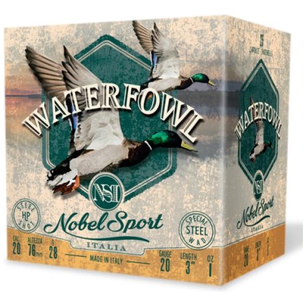 Nobel Sport Steel Waterfowl 20 Shotshells 20ga 1oz 3" 1450 fps #2 25/ct