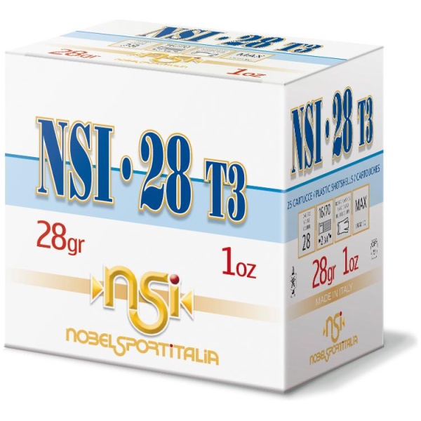 Nobel Sport 28 T3 Shotshells 28 ga 2-3/4" 1 oz 1205 fps #7.5 25/ct