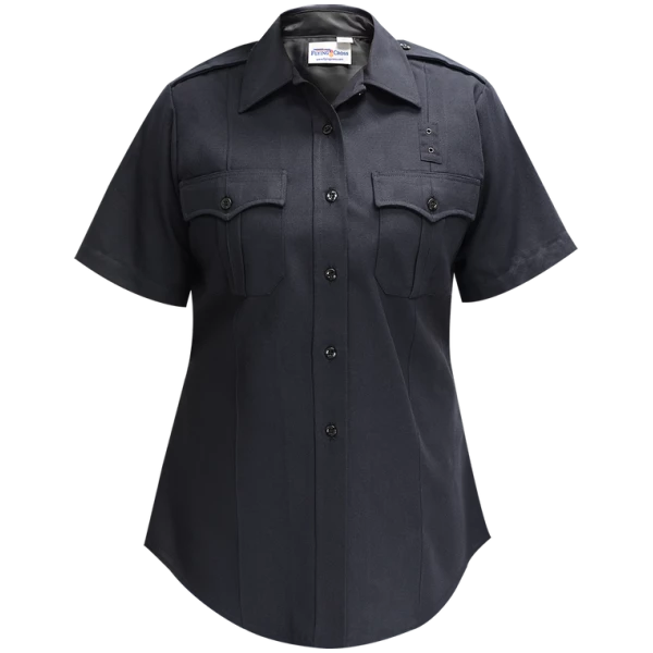 Justice Women's Short Sleeve Shirt w/ Traditional Collar - LAPD Navy